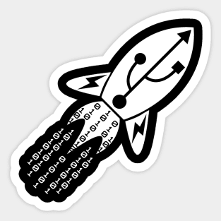 Machine Learning Rocket | Data Science Logo White Sticker